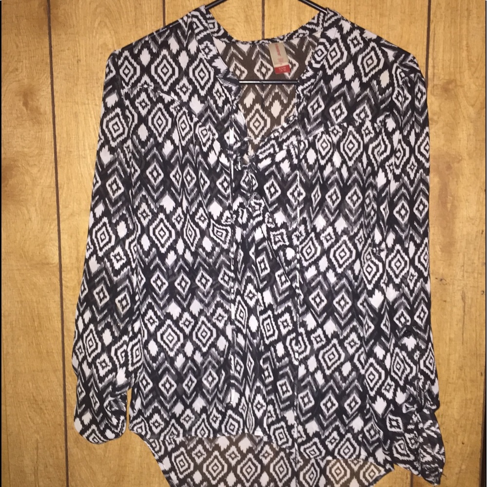 Black and white blouse